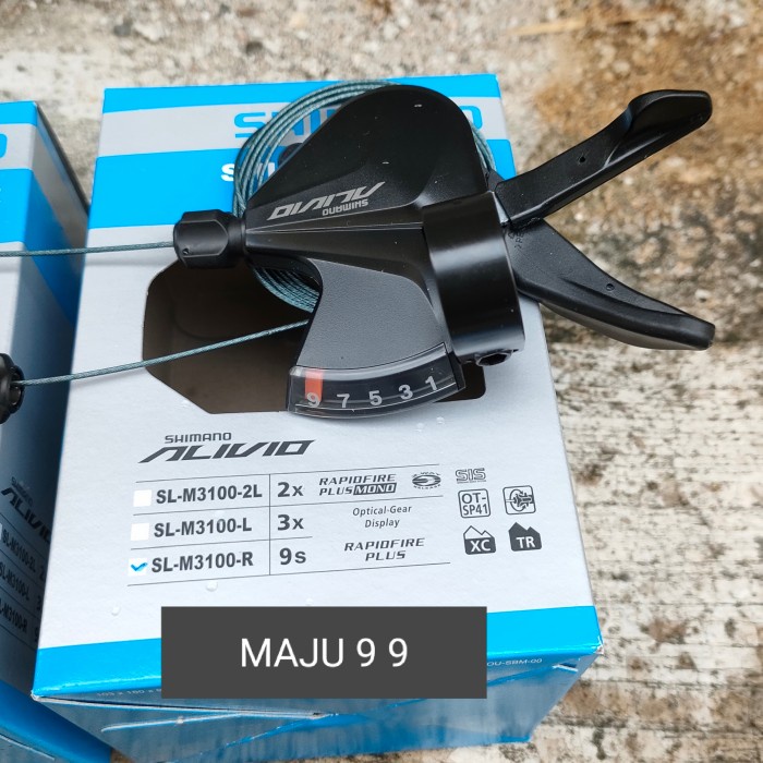 [New Ori] Shifter 9 Speed Shimano Alivio M3100 Only Kanan Original In Box Berkualitas