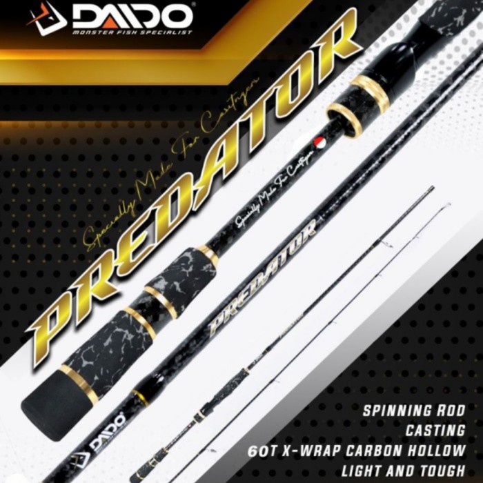 [New Ori] Joran Pancing Predator Spining Carbon Ulir Panjang 198Cm Harga Promo Diskon