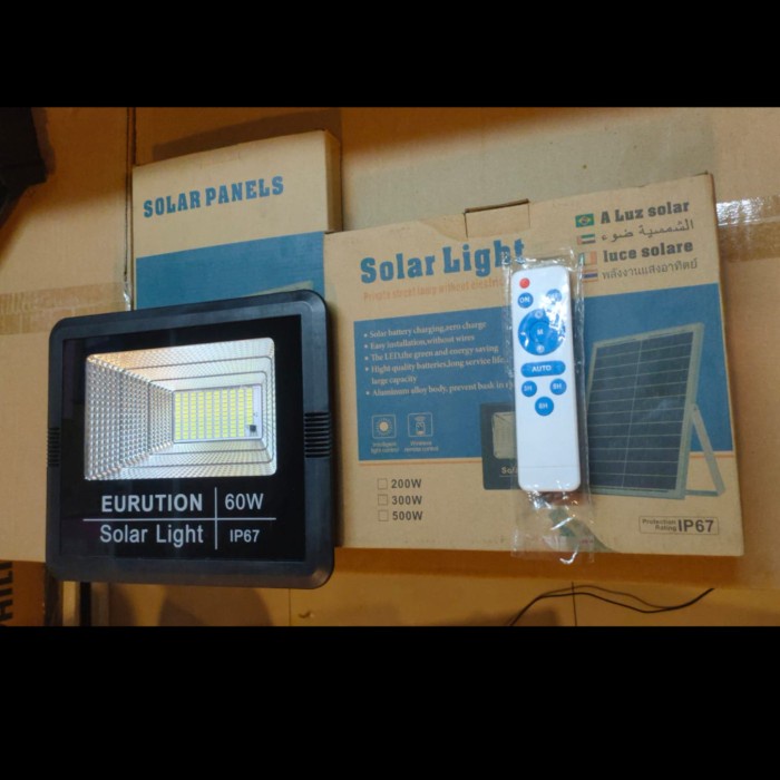 ✅Baru Led Sorot Solar Light  Solar Panels Waterproof Ip 67 60W Terbaru