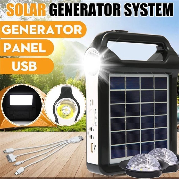 ✅Baru Senter Led Portable Tenaga Surya / Solar Power Panel Generator Usb Terbatas