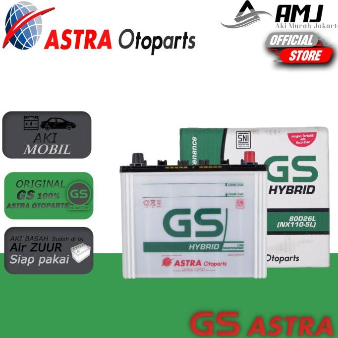 Aki Mobil Mitsubishi Triton GS HYBRID ASTRA 80D26L Aki Basah 12V 70Ah