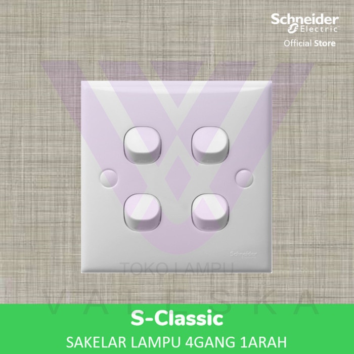 NEW Schneider S-Classic Saklar Lampu Clipsal 4 Gang 1 Arah