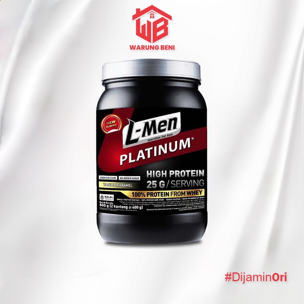 

L-Men Platinum Susu Whey Protein Tinggi Protein Vanilla Caramel 800 gr