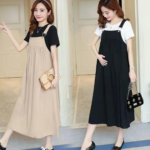 Baju Overall Wanita Bumil Basic Bahan Babyterry Tebal No Inner