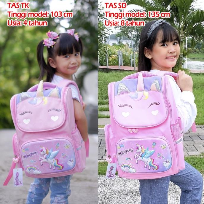 Tas Ransel Unicorn ANTI AIR Anak Perempuan Anak TK SD kado Ultah Anak
