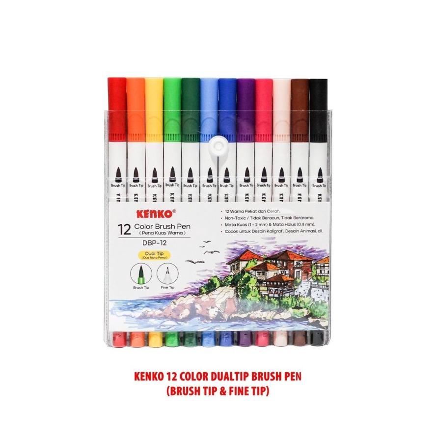 

COD Kenko 12 Color Dualtip Brush Pen DBP-12 Termurah