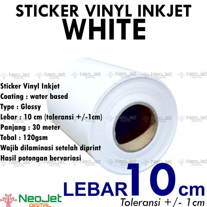 

Sticker Stiker Vinyl Inkjet White Coating Lebar 10 Cm Panjang 30 Meter Kode 578