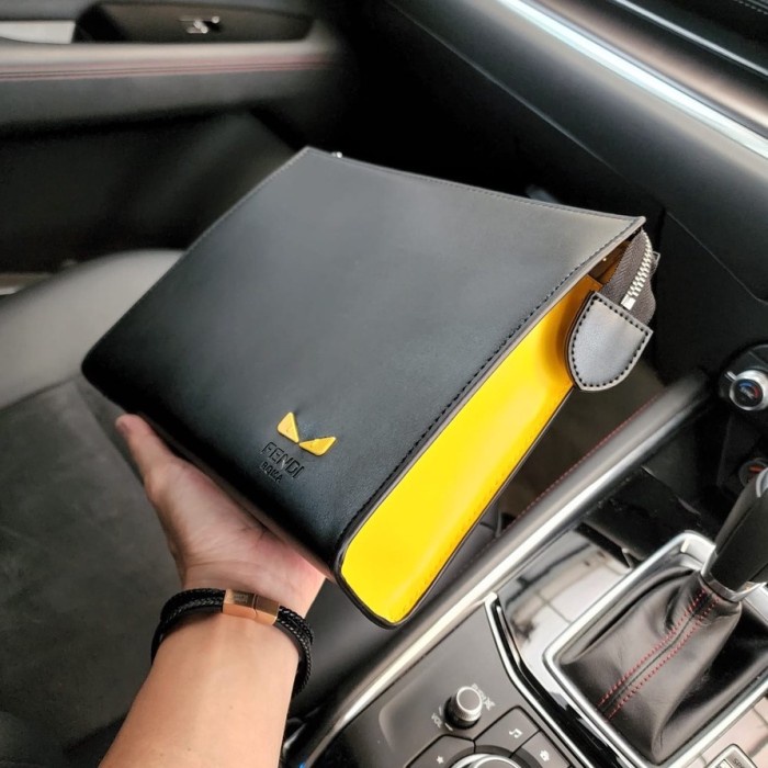 Promo Tas Handbag Clutch Pouch Bag Tangan Kulit Branded Import Pria Cowok F