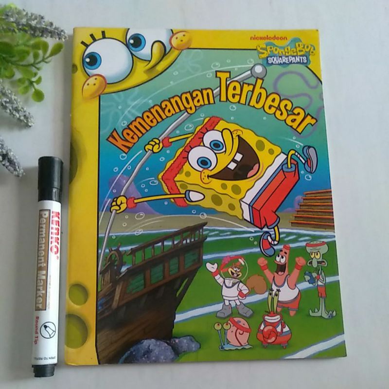 Buku cerita anak spongebob preloved kemenangan besar
