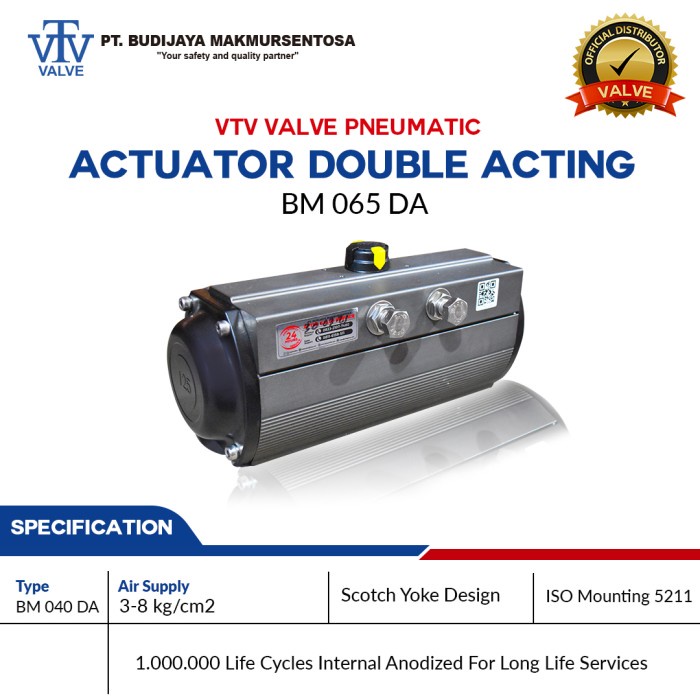 ✅Ready Vtv Pneumatic Actuator Double Acting Series Bm 065 Da Diskon