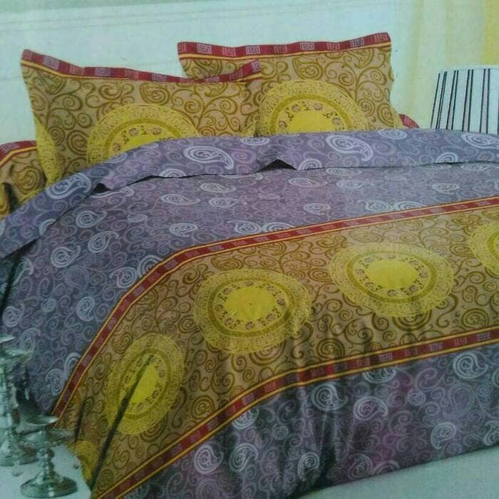 [New] Seprei/Sprei/Sprai  Bedcover Katun Jepang Batik Ungu Gold 160X200 Diskon