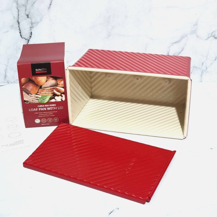 

✅Termurah Loyang Roti Tawar Persegi Suncity Bread Pan 21.5 X 12.5 X 11.5 Cm Red Berkualitas