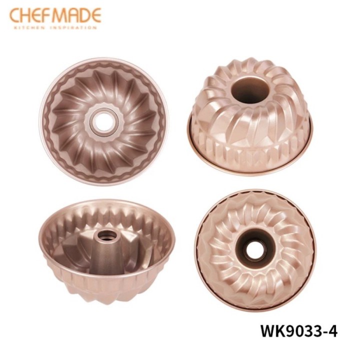 

✅Termurah Chefmade Loyang Kue Mini Kugelhopf Set 4Pcs Non Stick Wk9033 Terbatas