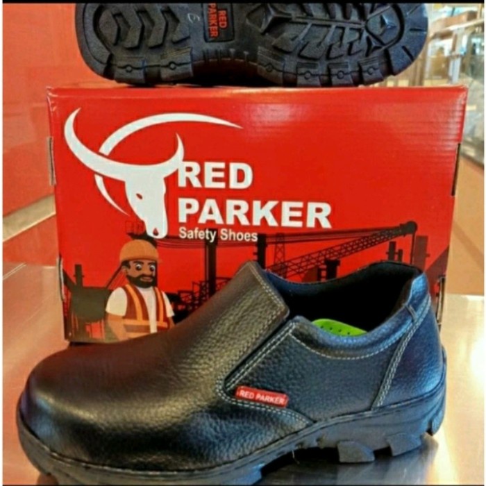 ✨COD Sepatu Safety Shoes Red Parker P182 Promo Bisa Sameday