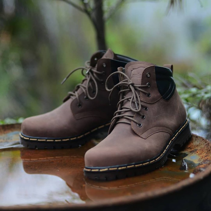 ✨COD Sepatu Boots Safety Predator Fall Dark Brown Piede Handmade Bandung Bisa Sameday