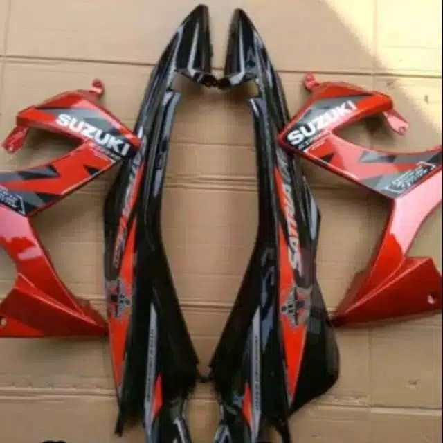 ✨New Ori Cover Body Satria Fu Facelift Plus Sayap Hitam Merah Bisa Gojek
