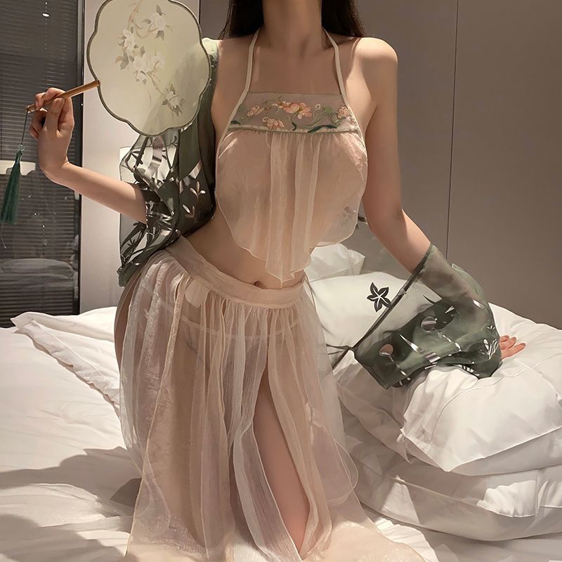 Ancient Costume Court Han Chinese Clothing Embroidery Classic Stomacher Sexy Women's Pajamas Uniform
