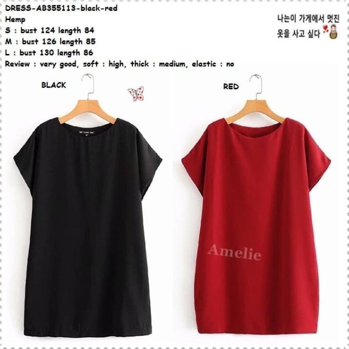 Best Sales Ab355113 Mini Dress Pesta Wanita Korea Import Red Merah Hitam Jumbo Pengiriman Cepat