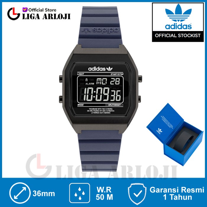 Adidas Original AOST22077 DIGITAL TWO Jam Tangan Unisex Navy Vintage