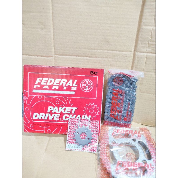 Girset Gearset Gir Gear Set Rantai Rante Depan Belakang Honda Verza FP 412P0 K18 220C Federal Origin