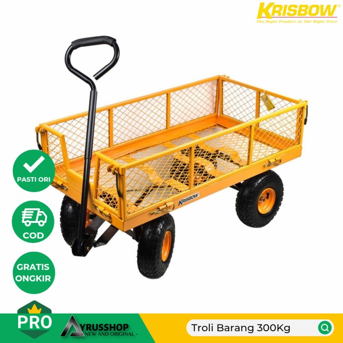 Mitsell Troli Barang Gerobak Keranjang Besi 300Kg Tool Cart Pneumatic