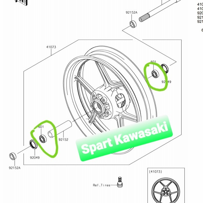 ✨Original Bearing Bering Klaher Roda Velg Depan Er6 Er6N Er6F Original Kawasaki Bisa Gojek