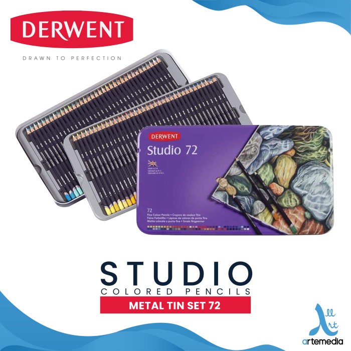 

✨Sale Pensil Warna Derwent Studio 72 Pencil Color Metal Tin Set Berkualitas