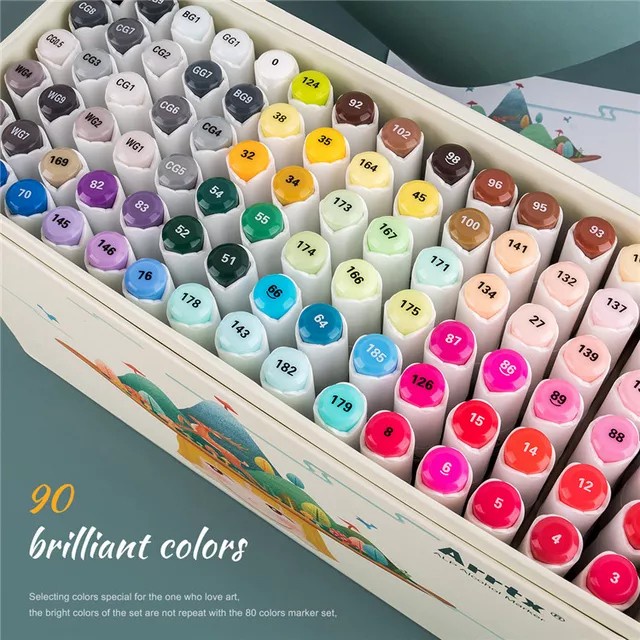 

✨Sale Arrtx Dual Tips Marker Set 90 Colors With Box Terbatas