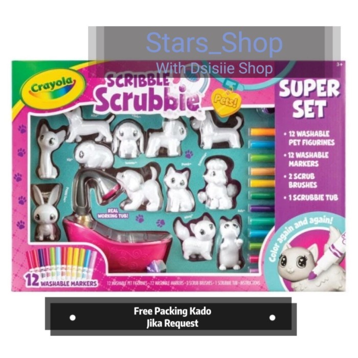 

✨Sale Crayola Scribble Scrubbie Super Set With 12 Washable Markers Original Terbaru