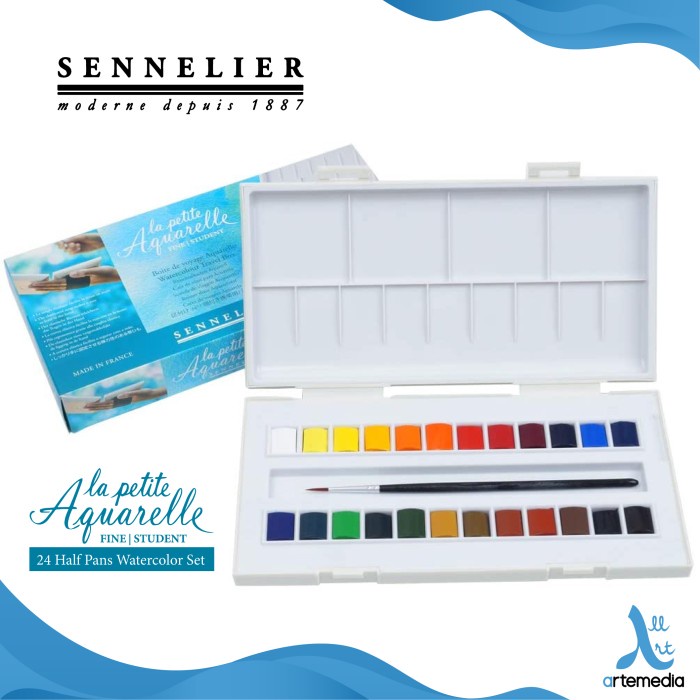 

✨Sale Cat Air Sennelier La Petite Aquarelle 24 Half Pan Watercolor Box Limited