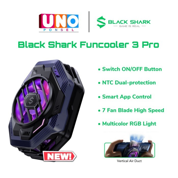 ✨Ori Black Shark Funcooler 3 Pro  Kipas Pendingin Smartphone Funcooler Bisa Gojek