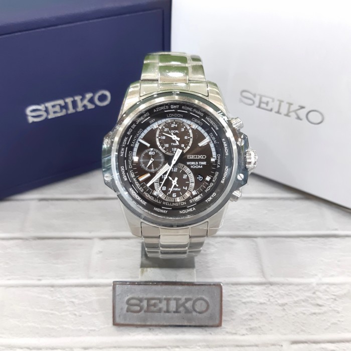 ✅Sale Jam Tangan Pria Seiko Original 5T82-0Ag0 World Time Sale Diskon