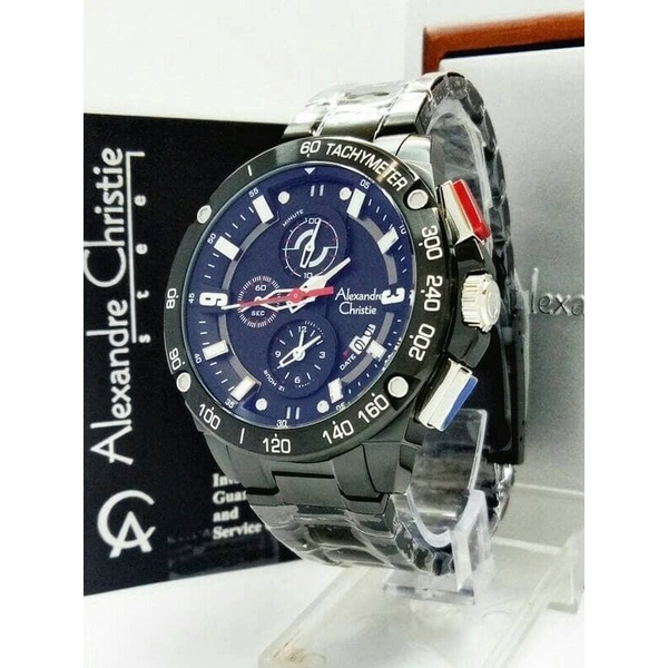 ✅Sale Jam Tangan Pria Original Alexandre Christie Ac 6463 Mc Black Berkualitas