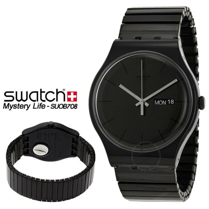 ✅Ready Jam Tangan Pria Swatch Suob708A Black Original Limited