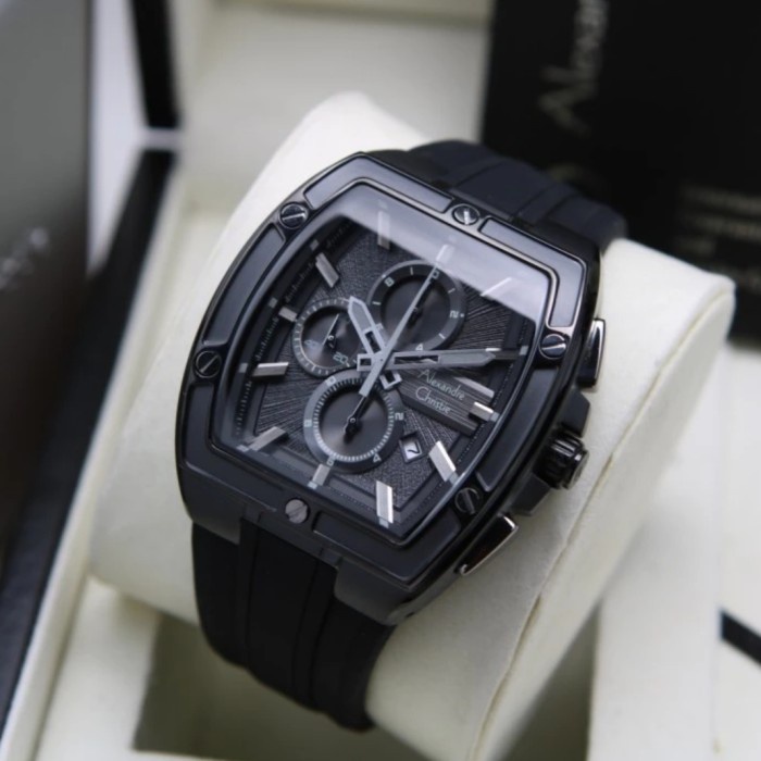 ✅Ready Alexandre Christie Ac 6625 Full Black Ac6625 Pria OriginalRubber Diskon