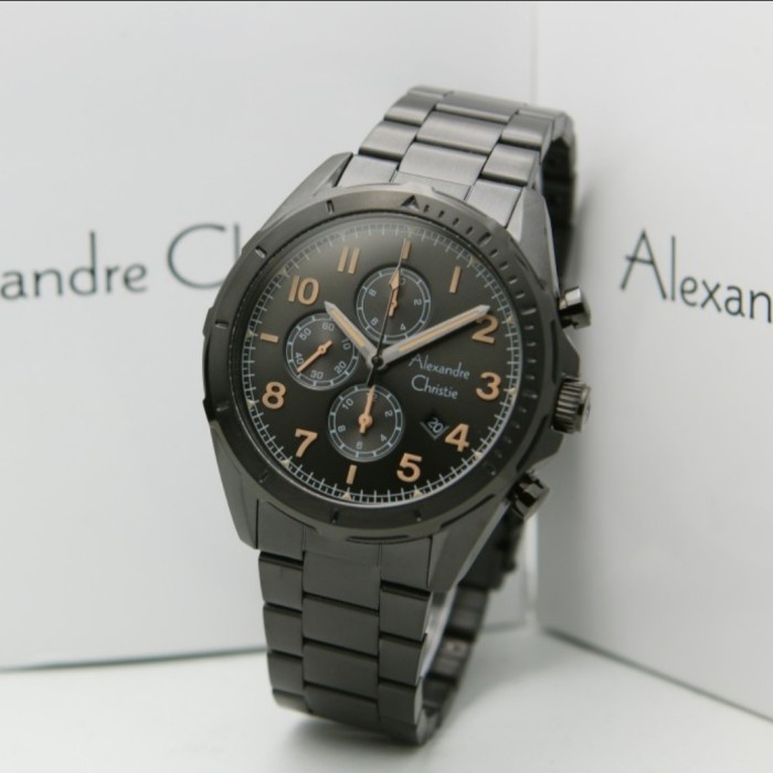 ✅Sale Alexandre Christie Ac 6556 Full Black Ac6556 Pria Original Berkualitas