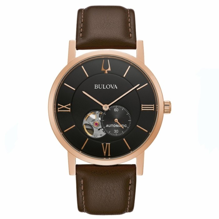 ✅Sale Bulova 97A155 Automatic Brown Black Dial Terbaru