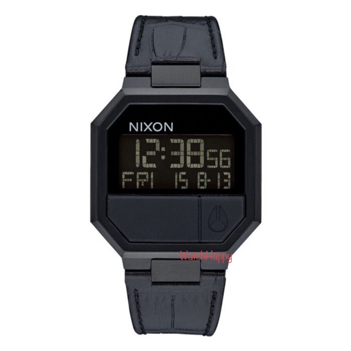 ✅Ready Watchhappy Nixon A944840 Re-Run Black Leather Croco Digital Original Terbatas