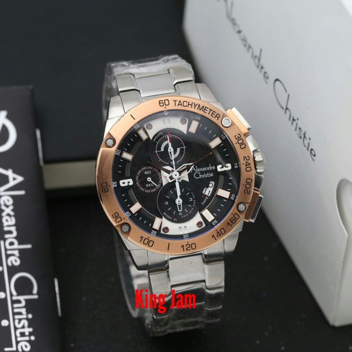 ✅Original Jam Tangan Pria Alexandre Christie Ac 6463 Original Silver Rosegold Bisa Gojek