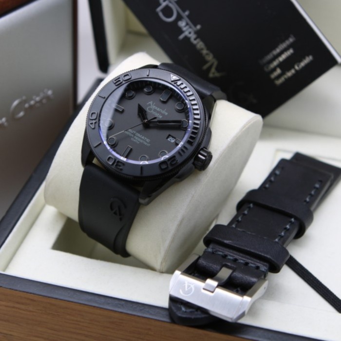 ✅Original Alexandre Christie Ac 3042 Full Black Automatic Ac3042 Pria Original Terbatas