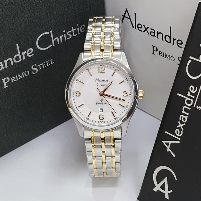 ✅New Ori Jam Tangan Wanita Alexander Cristie Ac1010 Silver Gold Original Bisa Sameday