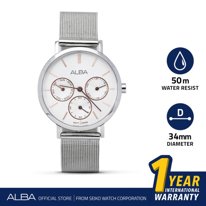 ✅New Ori Jam Tangan Alba Ap6597 Wanita Rantai Pasir Silver Original Bisa Sameday