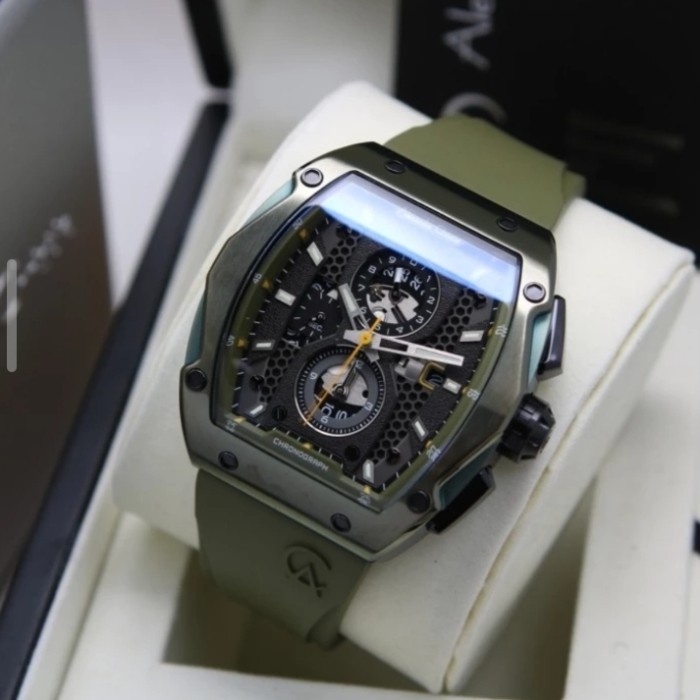 ✅Ori Alexandre Christie 6608 Green Rubber Pria Original Terbaru