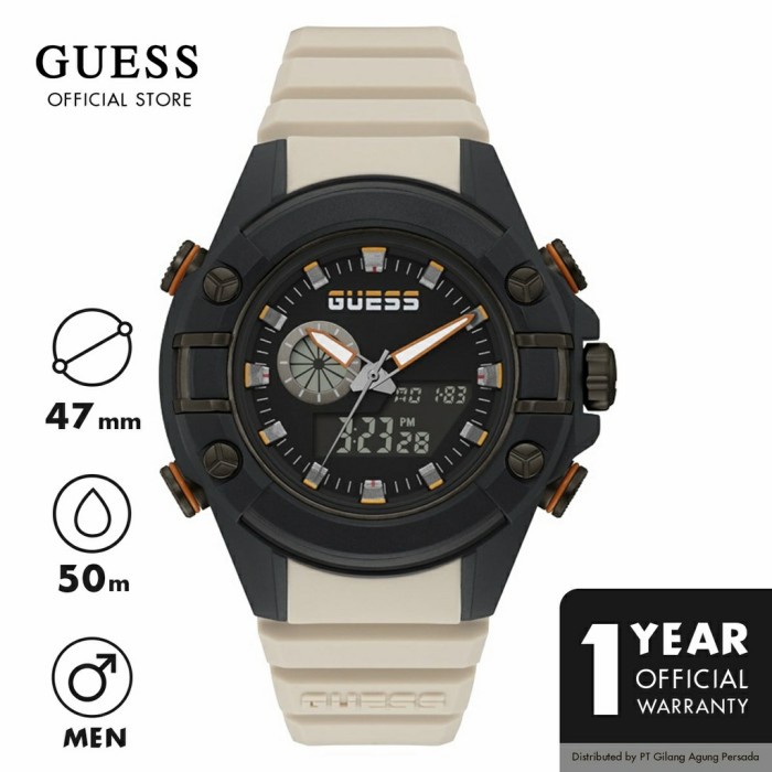 ✅New Ori Jam Tangan Guess Original / Guess Watch Beige G Force - Gw0269G1 Terbatas