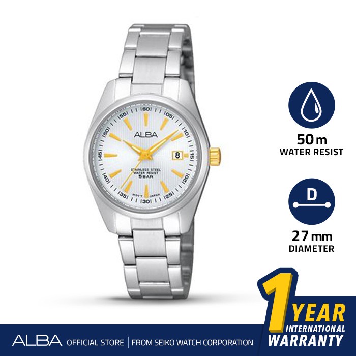 ✅New Jam Tangan Wanita Alba Standard Quartz Stainless Steel Ah7A23 Original Berkualitas