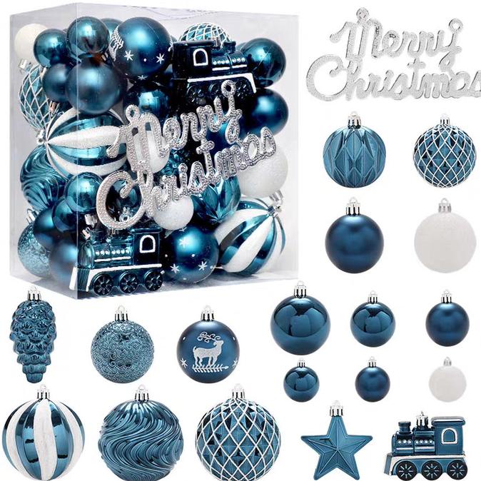 (50Bola) Bola Natal Bola Pohon Natal Dekorasi Natal Bola Hiasan Natal