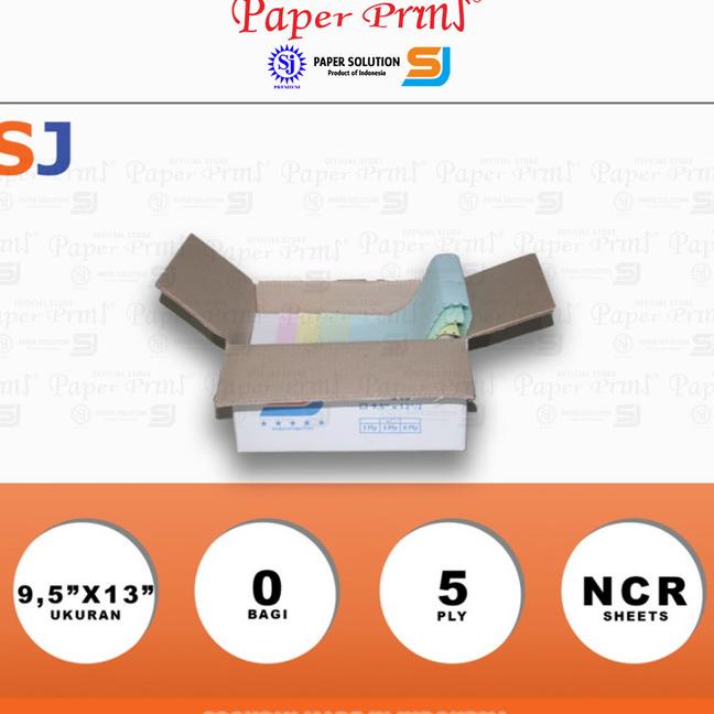 

SJ Orange Kertas Continuous Form 5PLY NCR Folio 9,5" x 13" |Top|Best