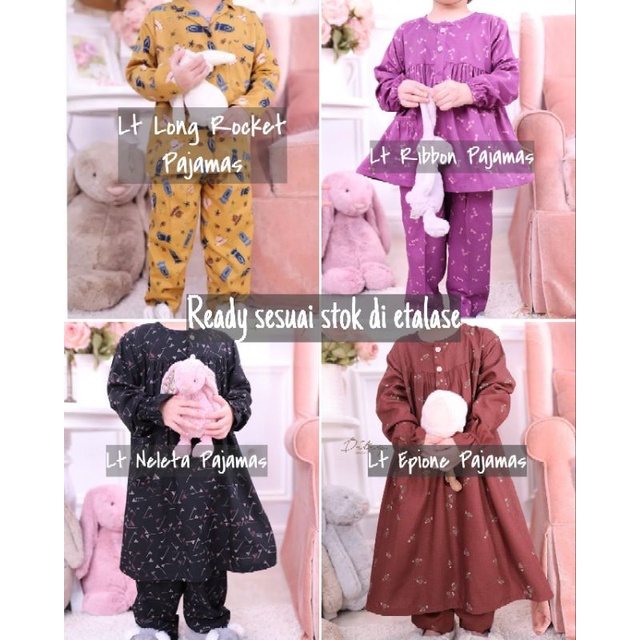 LITTLE DITSY JULI OKTOBER NOPEMBER 2023 EPIONE LONG ROCKET ROKET RIBBON NELETA PAJAMAS PIYAMA BAJU T