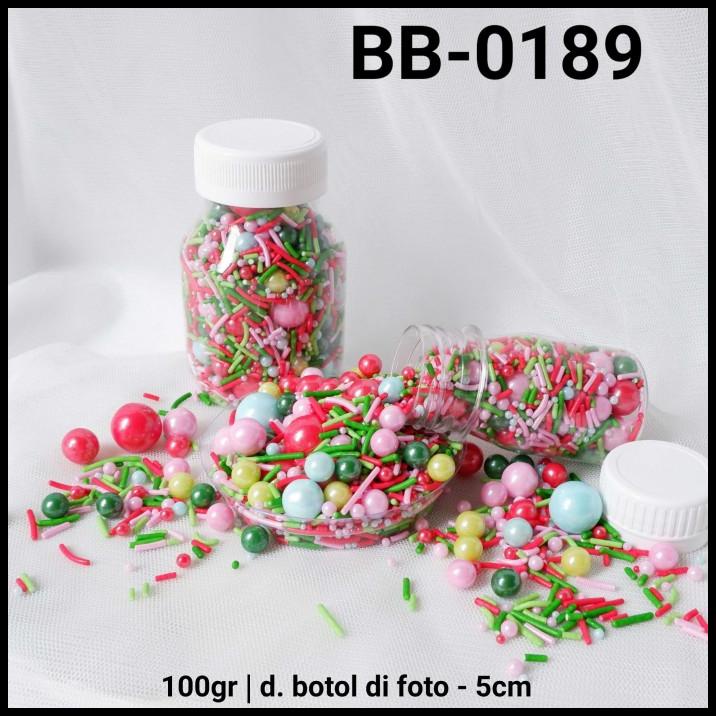 

TERMURAH BB-0189 SPRINKLES SPRINKLE SPRINGKEL 100GR 100 GRAM MERAH HIJAU MESES
