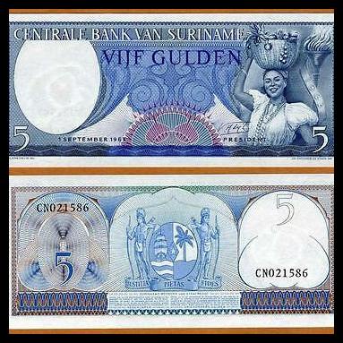 GRATIS ONGKIR SURINAME 5 GULDEN 1963